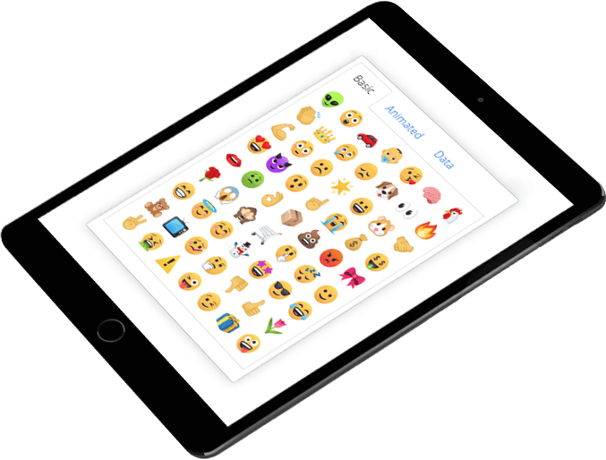 emojis on tablet