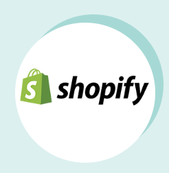 shopify white circle green back